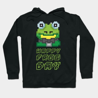 Happy Frog Day Pixel Game Gift Hoodie